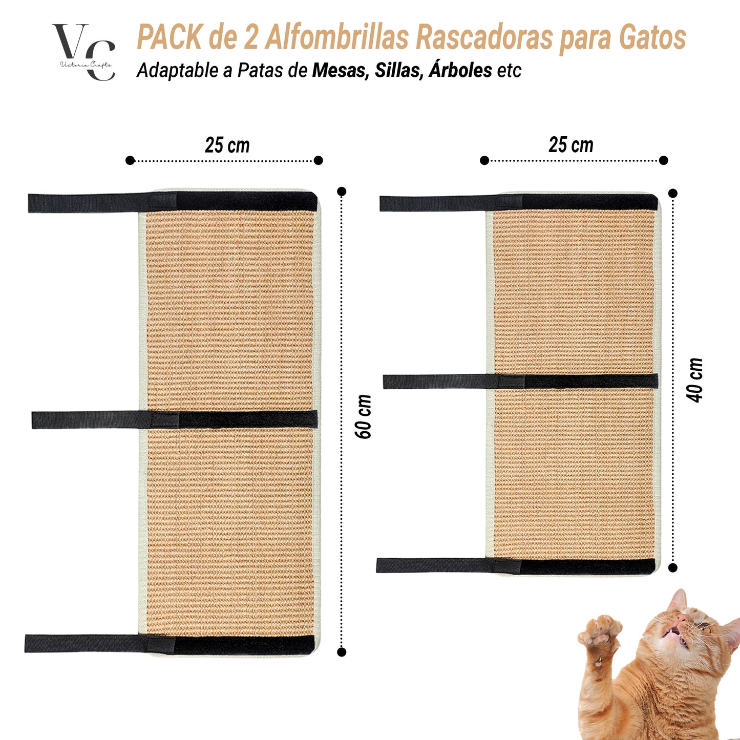 Pack 2 Alfombrillas Rascadoras de Sisal